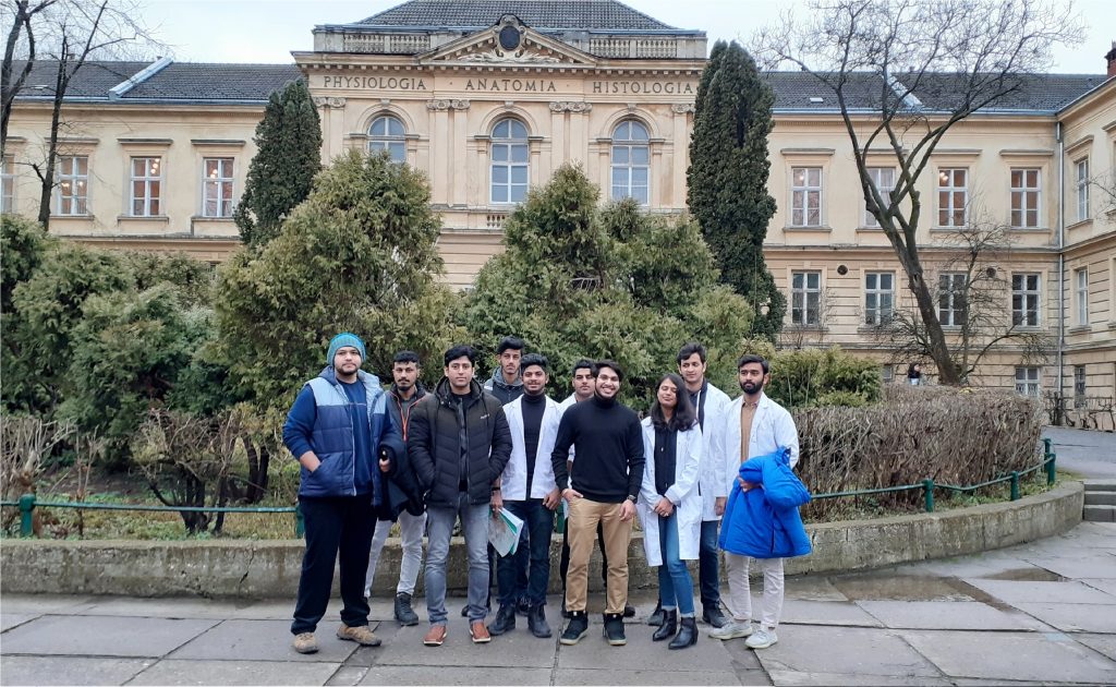 Lviv National Medical University Campus with Indian Students